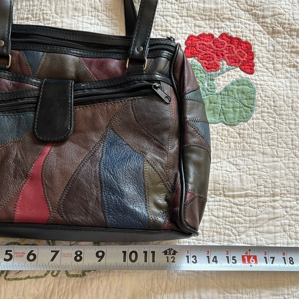 Unique, Patchwork Leather Handbag - image 3